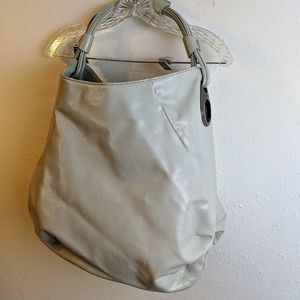 NWT Oroton Leather Shoulder Bag Creamy Grey